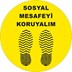 Sosyal Mesafeyi Koruyalım Ayak İzi Dalgalı Yer Etiketi 30 cm U21069 resmi