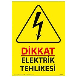 Dikkat Elektrik Tehlikesi Uyarı Levhası için detaylı bilgi göster Dikkat Elektrik Tehlikesi Uyarı Levhası resmi
