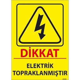 Elektrik Topraklanmıştır Uyarı Levhası için detaylı bilgi göster Elektrik Topraklanmıştır Uyarı Levhası resmi