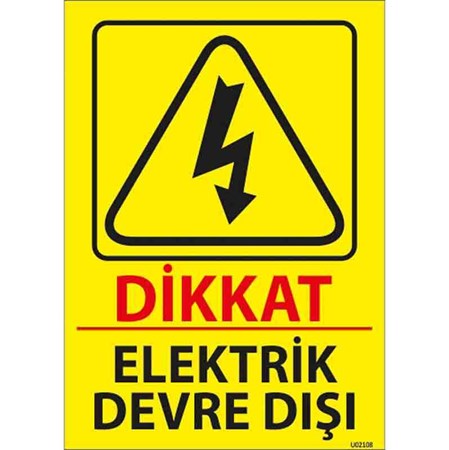 Elektrik Devre Dışı Uyarı Levhası resmi